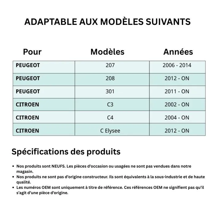 Bouton de frein à main pour Peugeot 207, 208, 301, Citroen C3, C4 C Elysee - Grey